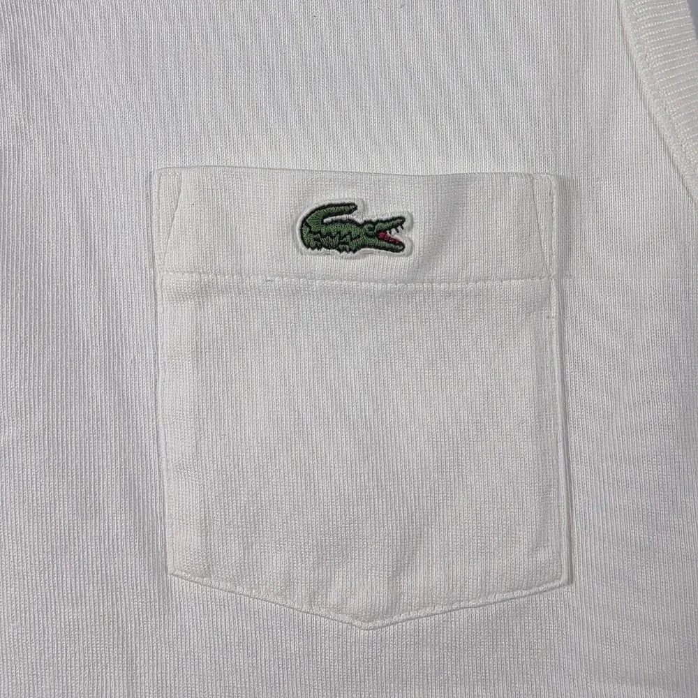 Lacoste Mens Regular Fit Pocket Tank Top White Crocodile Logo Size Small FR 3